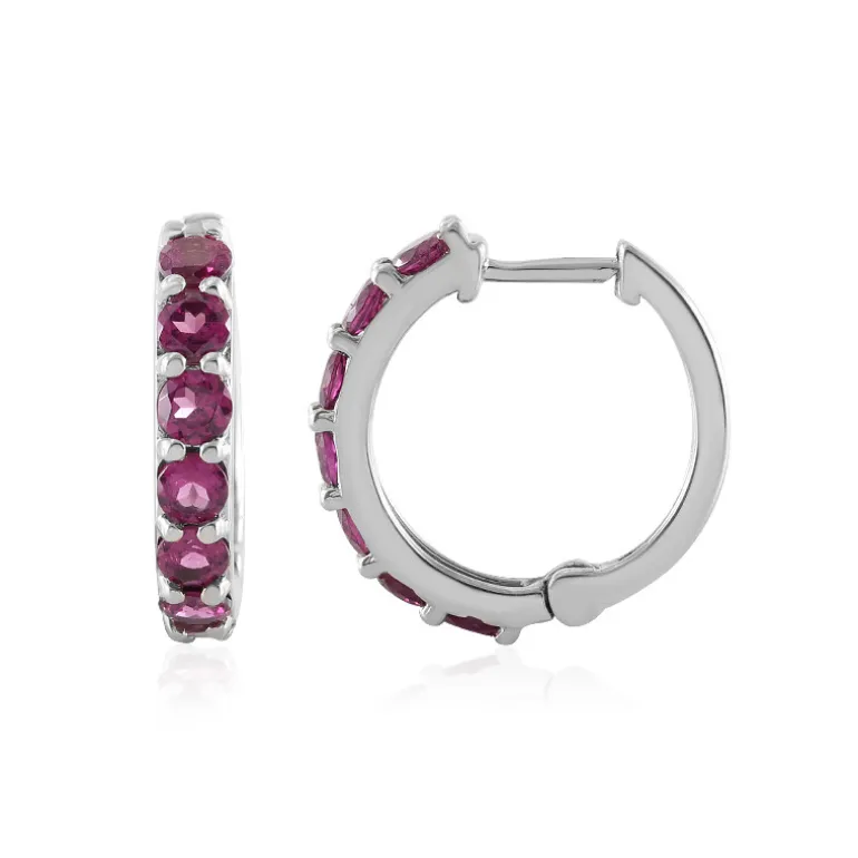 Rhodolith-Silberohrringe