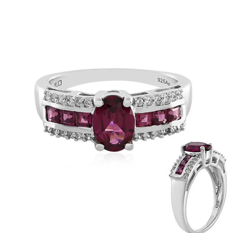 Rhodolith-Silberring