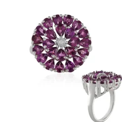 Rhodolith-Silberring