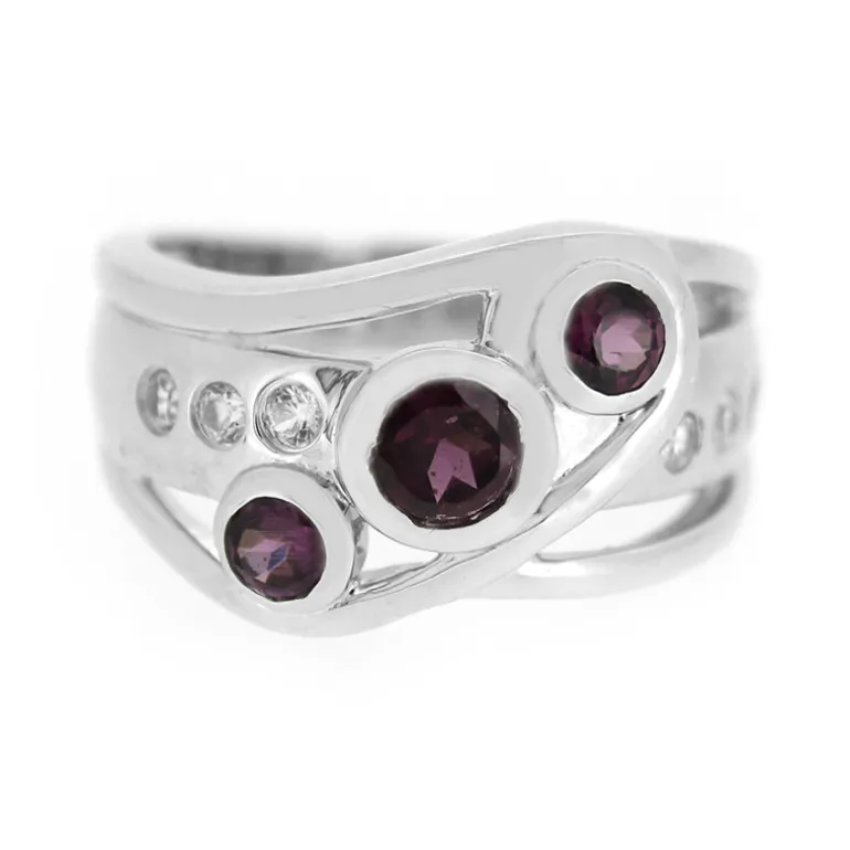 Rhodolith-Silberring