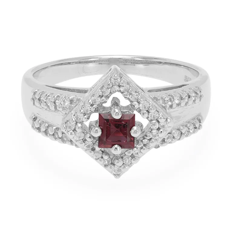 Rhodolith-Silberring