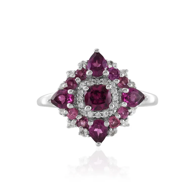 Rhodolith-Silberring