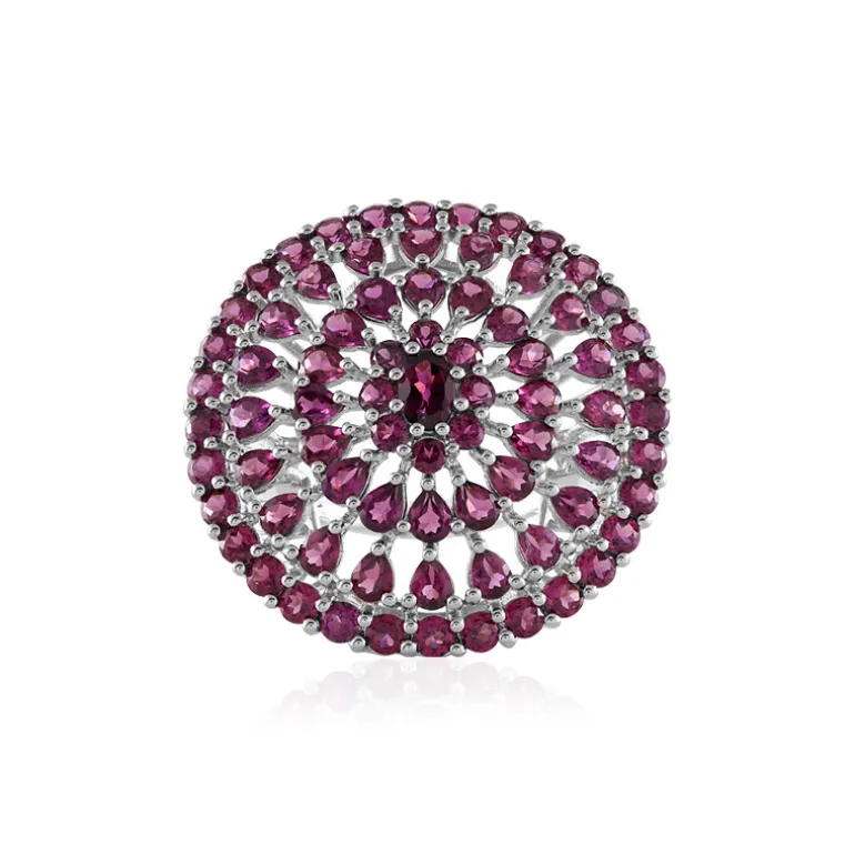 Rhodolith-Silberring