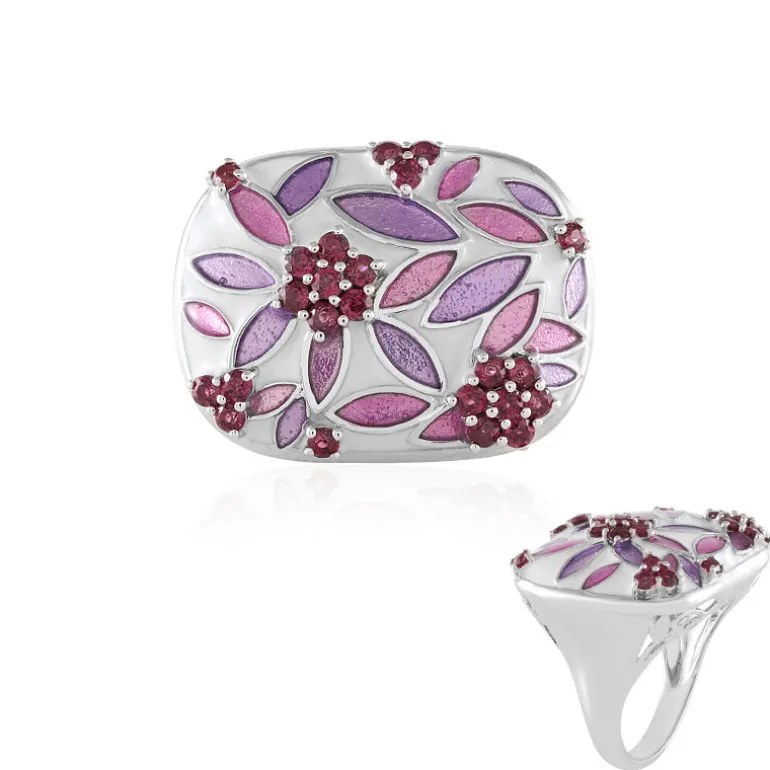 Rhodolith-Silberring (Adela Silber)