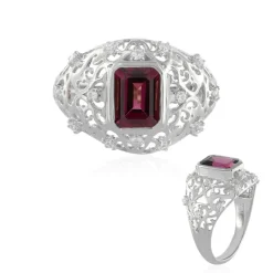 Rhodolith-Silberring (de Melo)