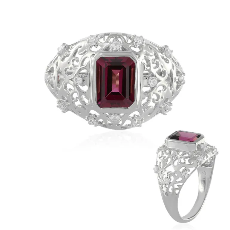 Rhodolith-Silberring (de Melo)