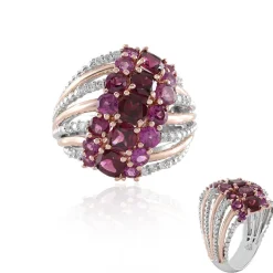 Rhodolith-Silberring (Gems en Vogue)