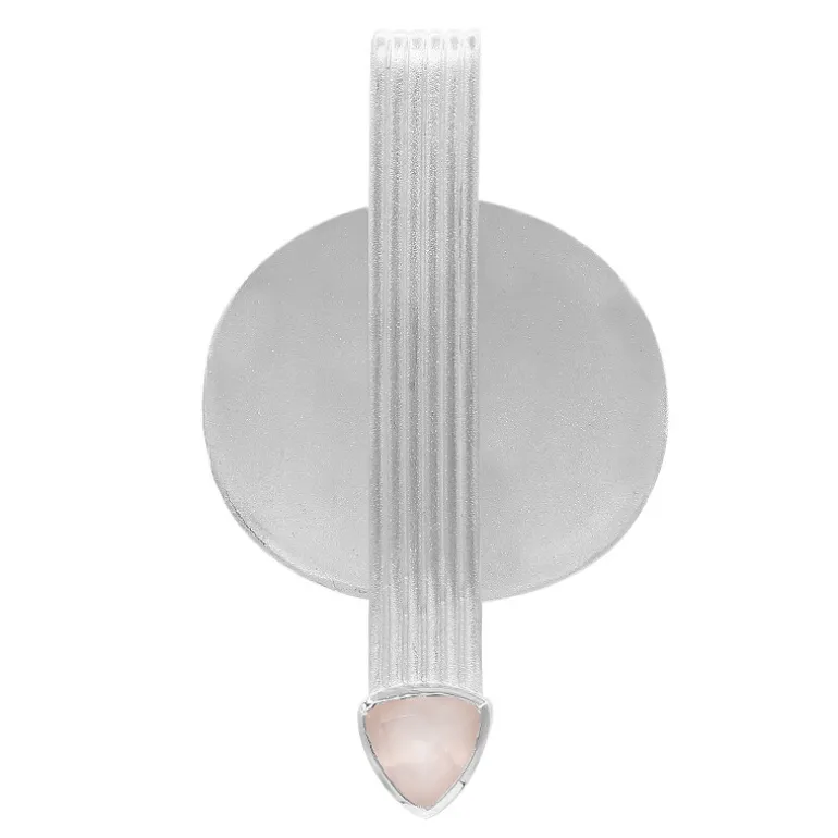 Rosenquarz-Silberanhänger