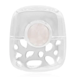 Rosenquarz-Silberanhänger