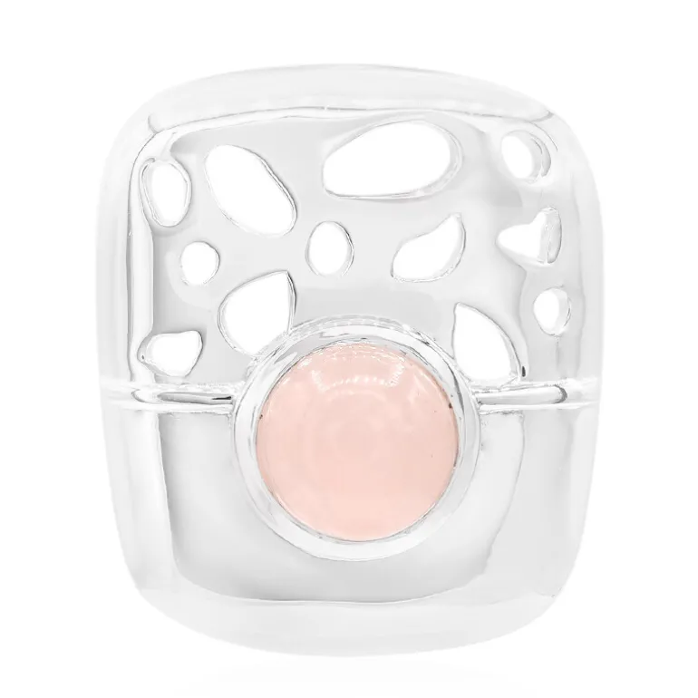 Rosenquarz-Silberanhänger