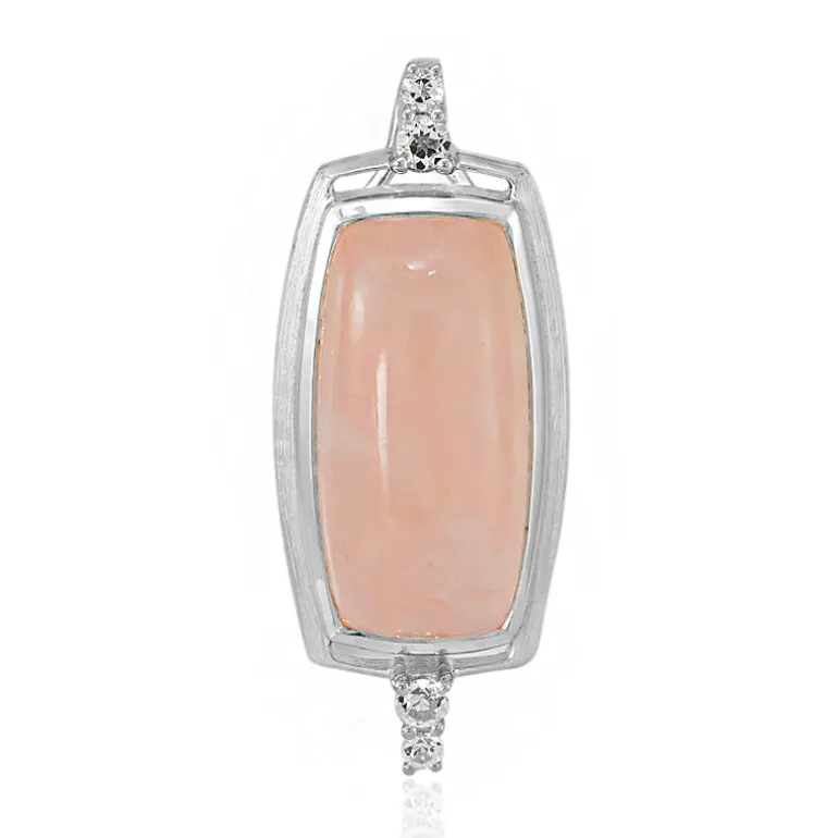 Rosenquarz-Silberanhänger