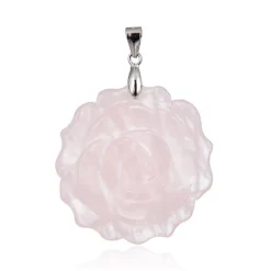 Rosenquarz-Silberanhänger