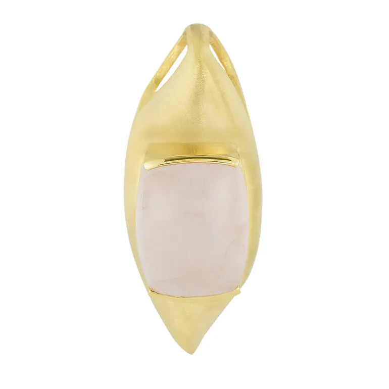 Rosenquarz-Silberanhänger