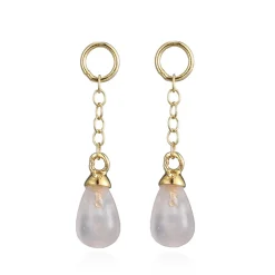 Rosenquarz-Silberanhänger für Creolen und Varioclips