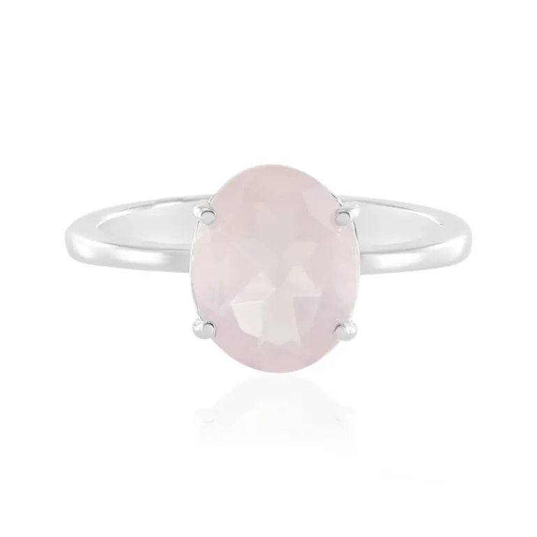 Rosenquarz-Silberring