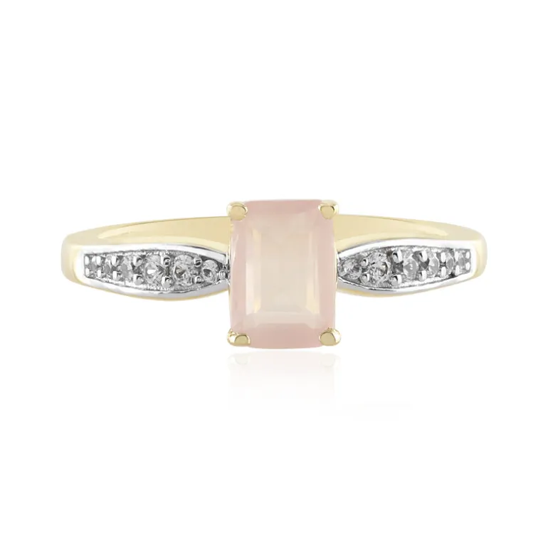 Rosenquarz-Silberring