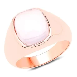 Rosenquarz-Silberring