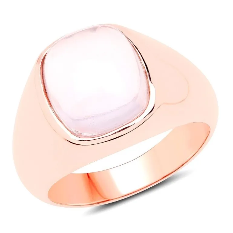 Rosenquarz-Silberring