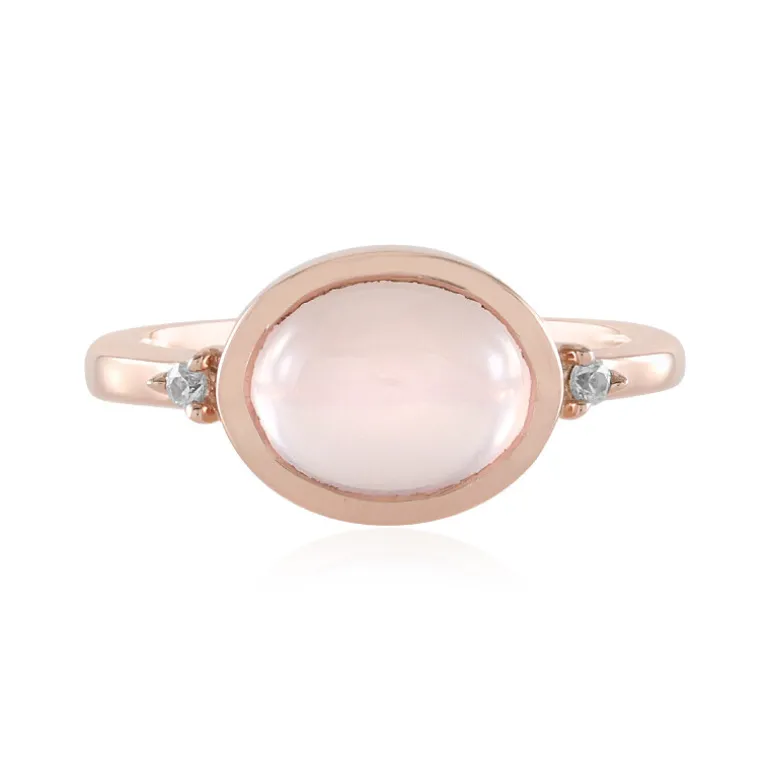 Rosenquarz-Silberring