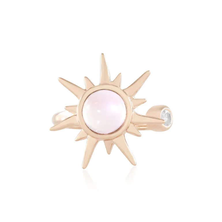 Rosenquarz-Silberring