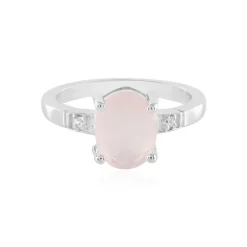 Rosenquarz-Silberring