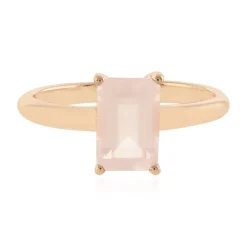 Rosenquarz-Silberring