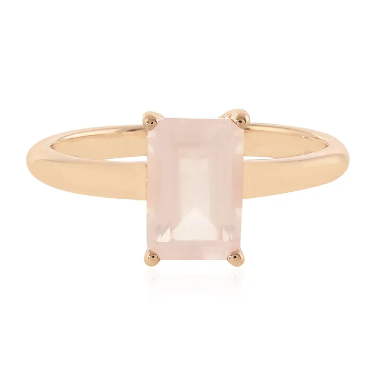 Rosenquarz-Silberring