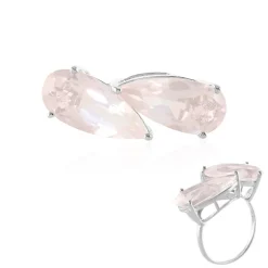 Rosenquarz-Silberring (de Melo)