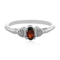 Roter Granat-Silberring