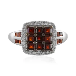 Roter Granat-Silberring