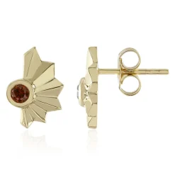 Roter I3 Brillant-Goldohrringe