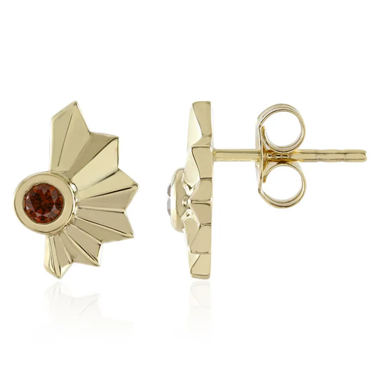 Roter I3 Brillant-Goldohrringe