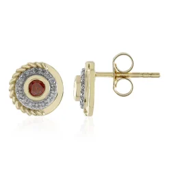 Roter I3 Brillant-Goldohrringe