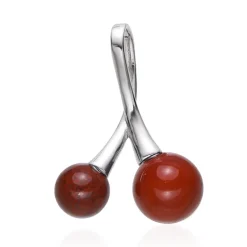 Roter Jaspis-Silberanhänger