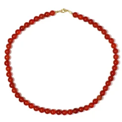 Roter Onyx-Silberhalskette