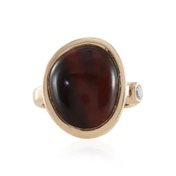 Rotes Tigerauge-Silberring