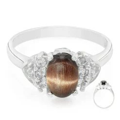 Rotes Tigerauge-Silberring