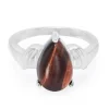 Rotes Tigerauge-Silberring