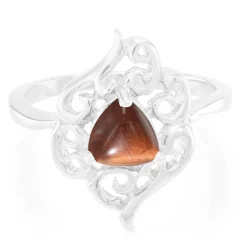 Rotes Tigerauge-Silberring