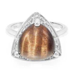 Rotes Tigerauge-Silberring