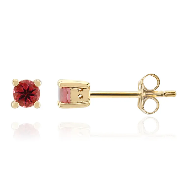 Rubellit-Goldohrringe
