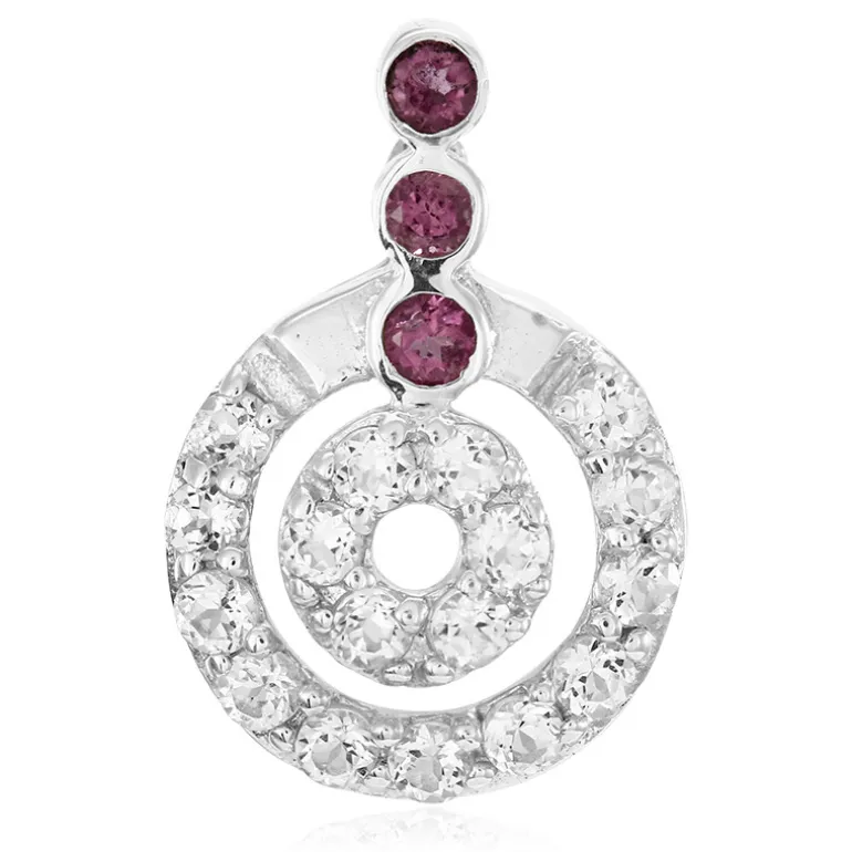 Rubellit-Silberanhänger