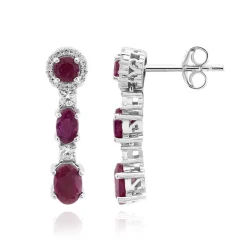 Rubin-Silberohrringe