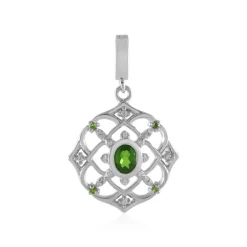 Russischer Diopsid-Silberanhänger