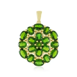 Russischer Diopsid-Silberanhänger