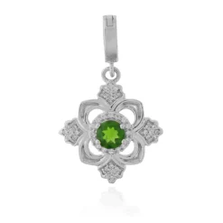 Russischer Diopsid-Silberanhänger