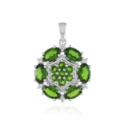 Russischer Diopsid-Silberanhänger