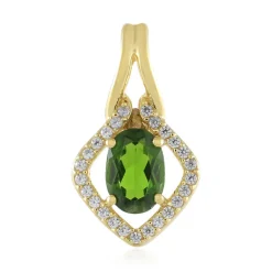 Russischer Diopsid-Silberanhänger