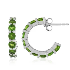 Russischer Diopsid-Silberohrringe