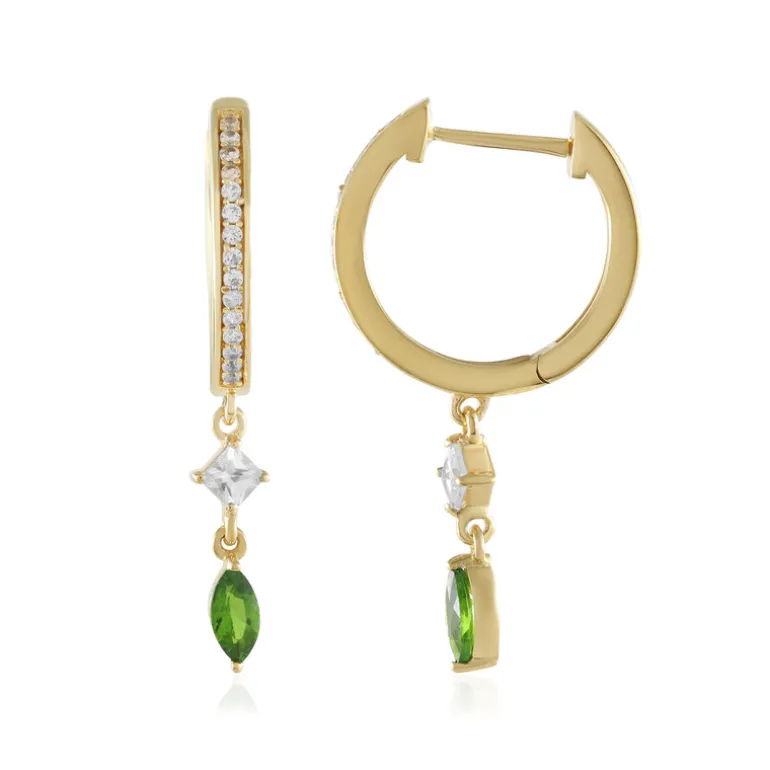 Russischer Diopsid-Silberohrringe